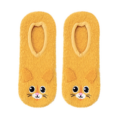 Fuzzy Tan Kitty Slippers