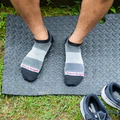 Men's No Show Lightweight Athletic Socks (Charcoal) (Large)
