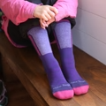Kids T-Bar Over-the-Calf Midweight Ski & Snowboard Socks (Grape) (Medium)