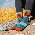 Women's Celeste Micro Crew Midweight Hiking Socks (Teal) (Small)