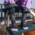 Women's Dahlia Over-the-Calf Midweight Ski & Snowboard Socks (Black) (Medium)