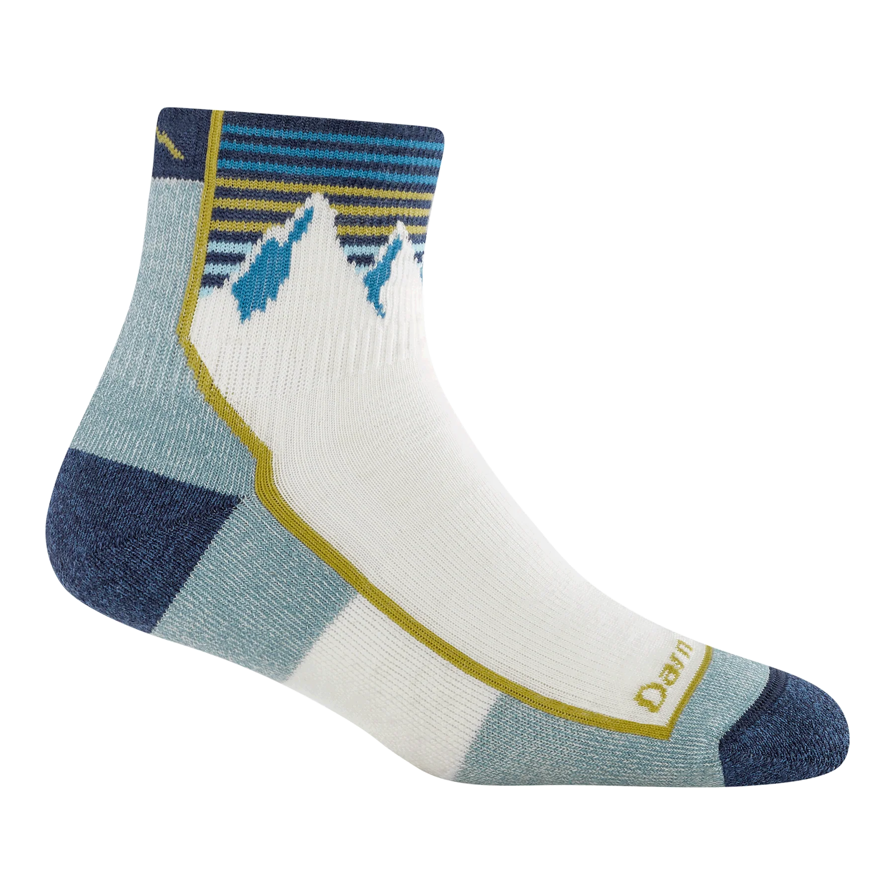 Women's Hiker Quarter Crew Wool Hiking Socks (Mtn White)