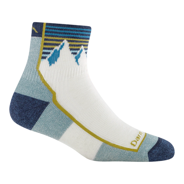 Women's Hiker Quarter Crew Wool Hiking Socks (Mtn White)