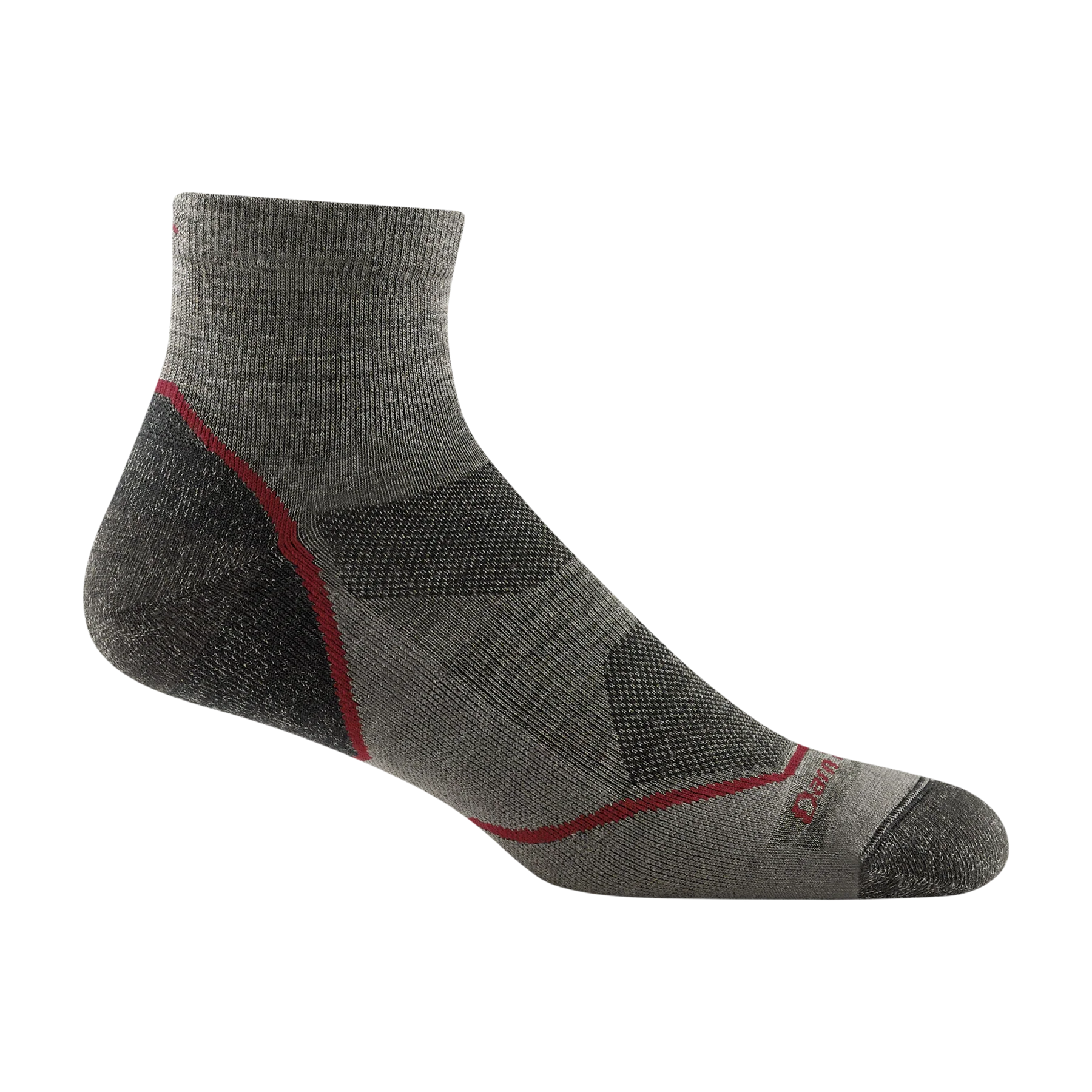 Men's Light Hiker Cushioned Quarter Hiking Socks (Taupe)