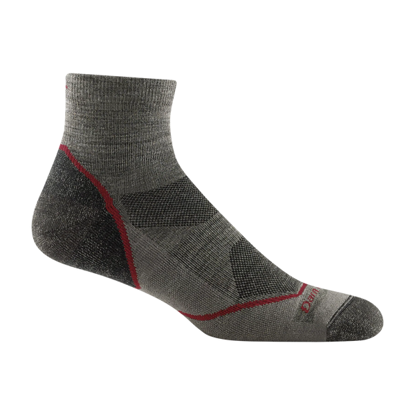 Men's Light Hiker Cushioned Quarter Hiking Socks (Taupe)