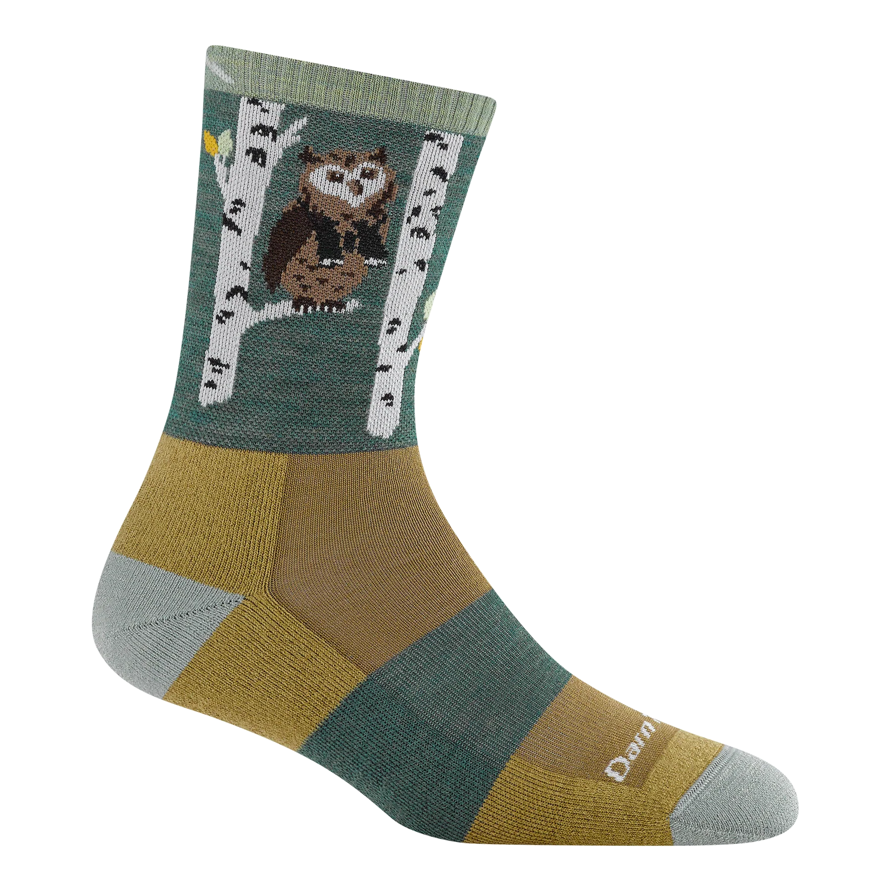 Women's Critter Club Micro Crew Hiking Socks (Owl Green)
