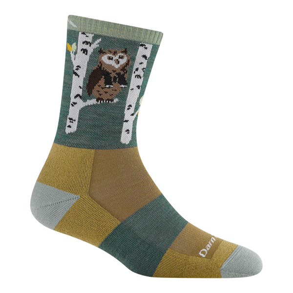 Women's Critter Club Micro Crew Hiking Socks (Owl Green)