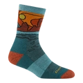 Women's Celeste Micro Crew Midweight Hiking Socks (Teal) (Medium)