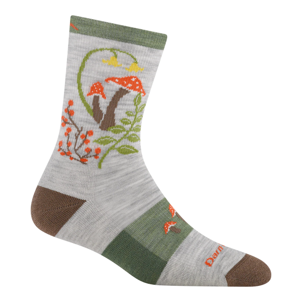 Women's Mellow Mushrooms Micro Crew Cushioned Hiking Socks (Ash)