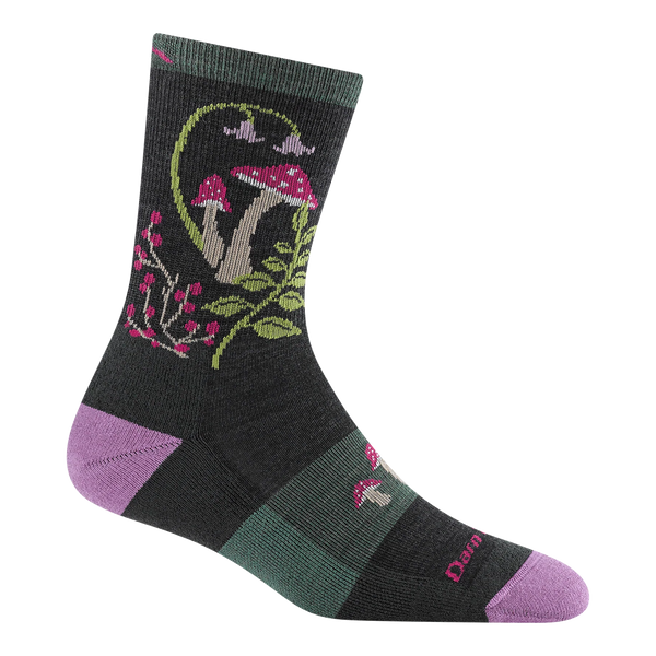 Women's Mellow Mushrooms Micro Crew Cushioned Hiking Socks (Charcoal)