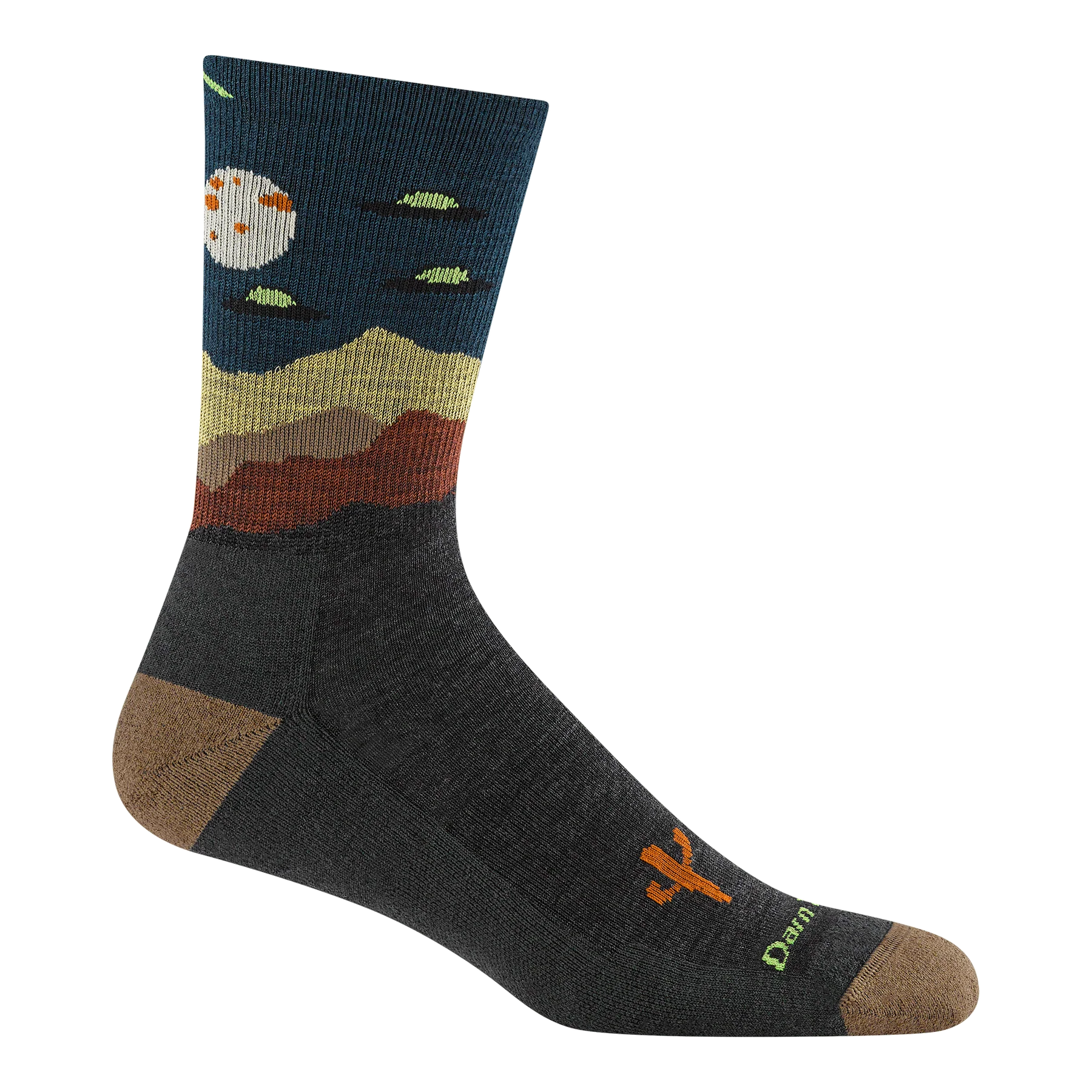 Men's Spaced Out Micro Crew Cushioned Hiking Socks (Charcoal)