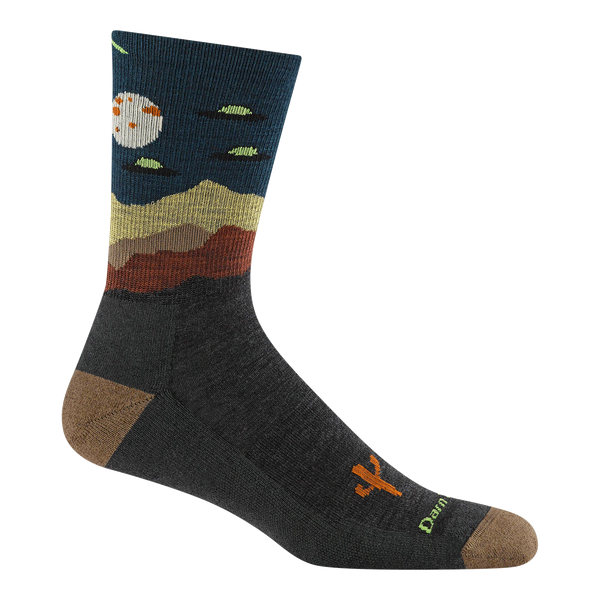 Men's Spaced Out Micro Crew Cushioned Hiking Socks (Charcoal)