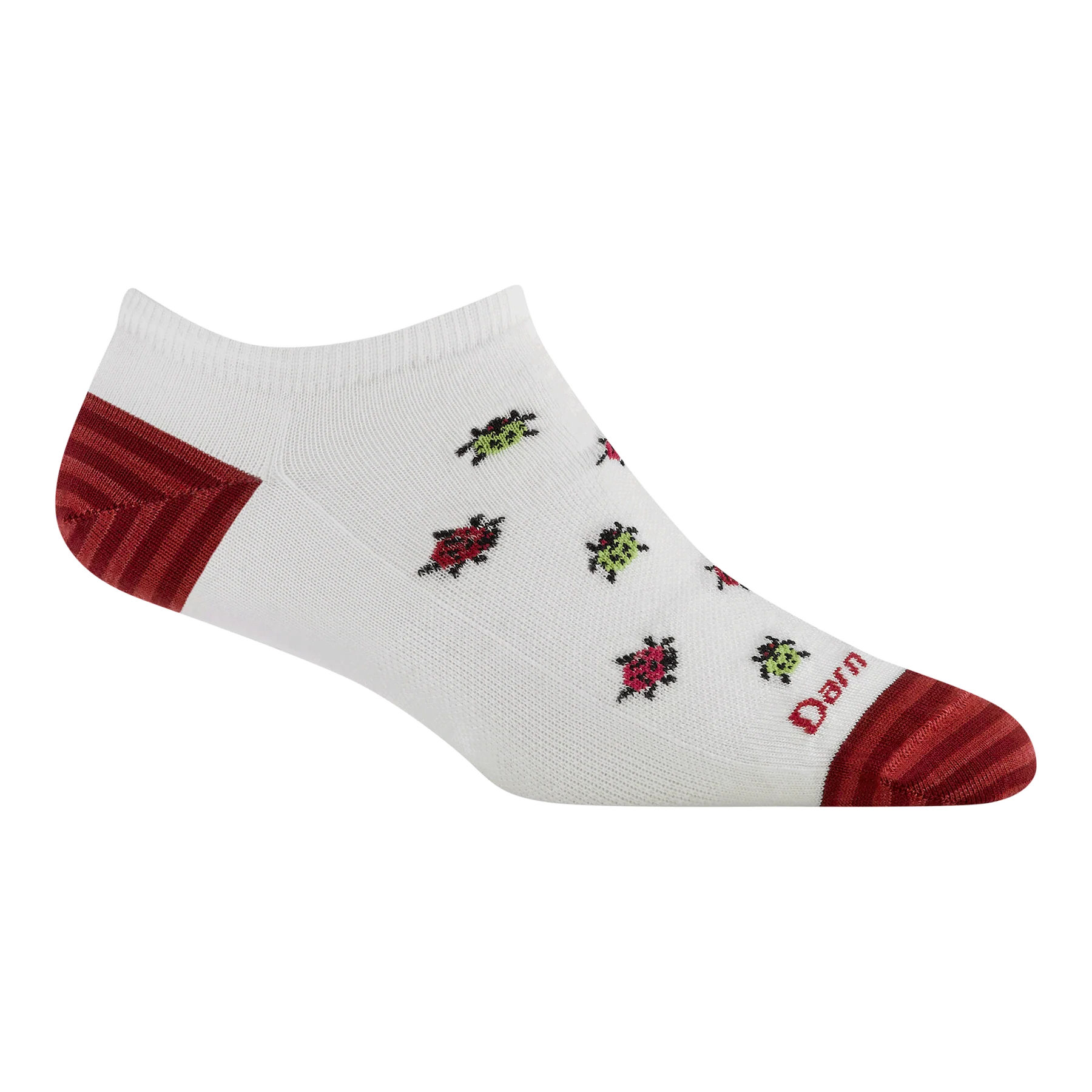 Women's Lucky Lady No Show Ladybug Socks (White)