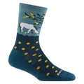 Women's Crew Wild Life Lightweight Lifestyle Socks (Dark Teal)