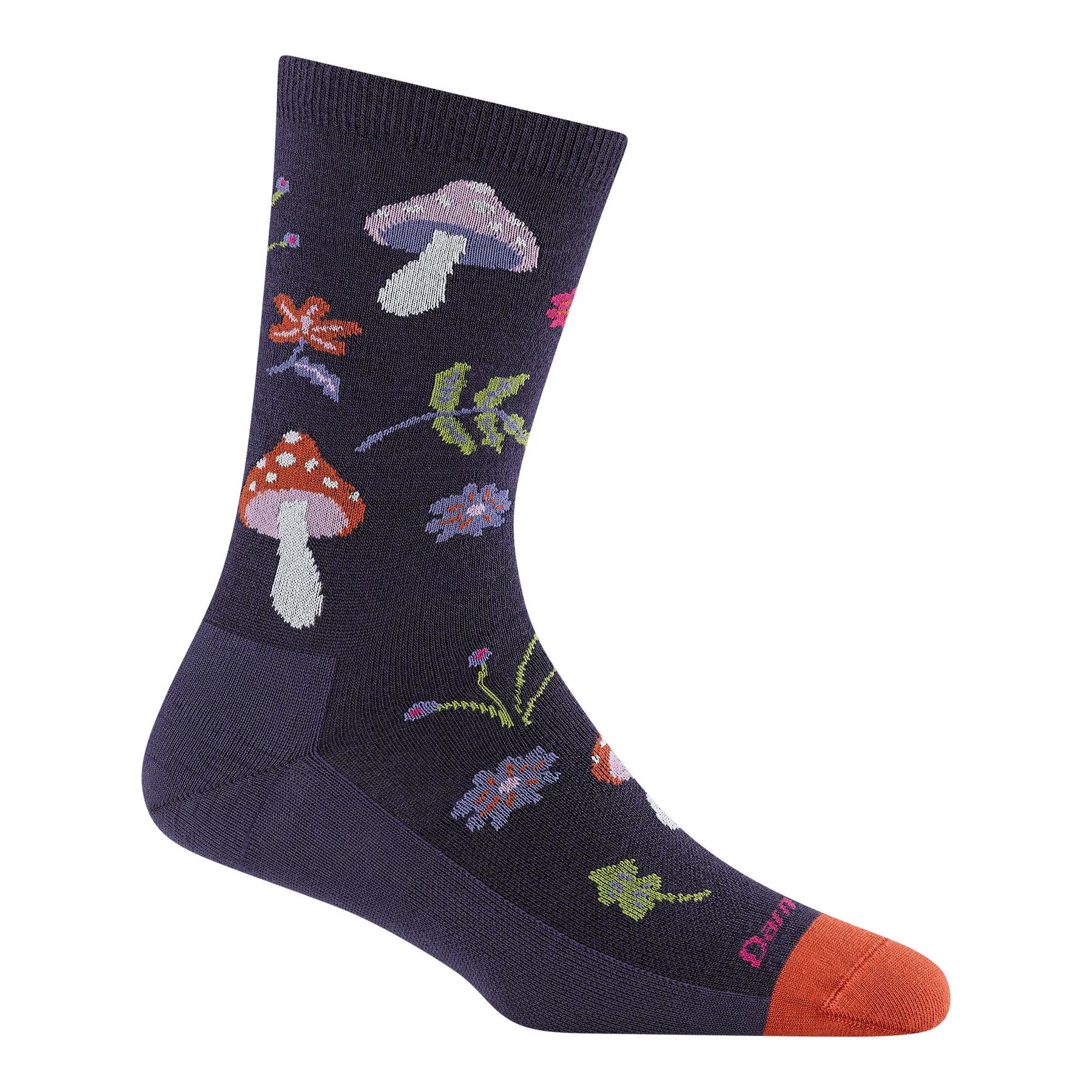 Women's Shroom Bloom Crew No Cushion Lifestyle Socks (Blackberry)