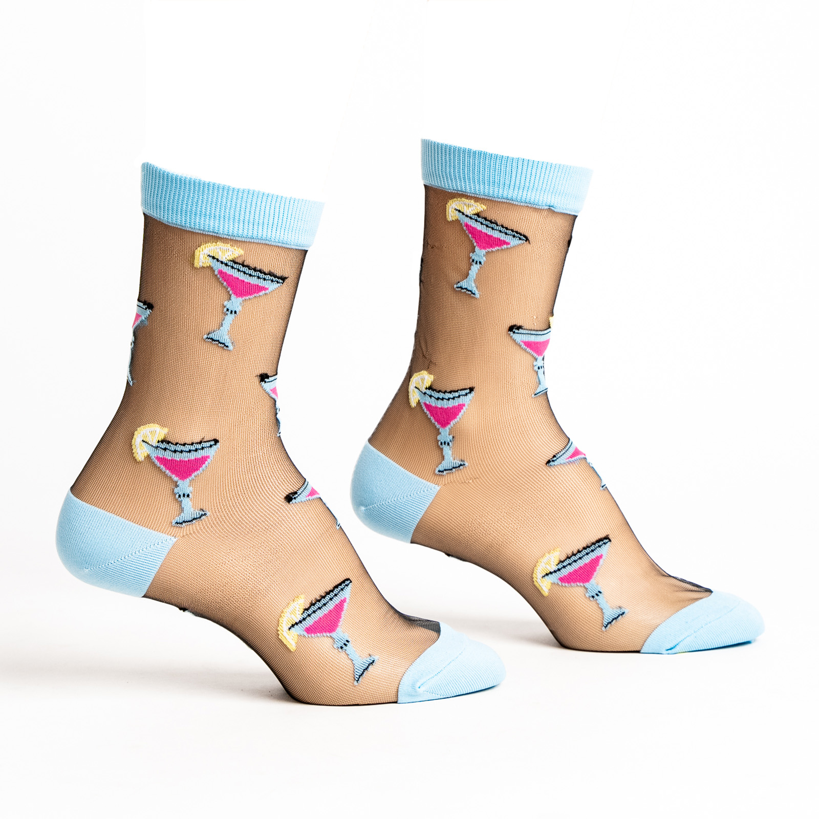 Women's Just Here For The Cocktails Sheer Crew