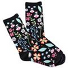 Women's Floral Sock Crew (Black)