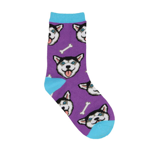 ZZNA-8/24_Kid's Happy Husky Crew (Purple) Toddler