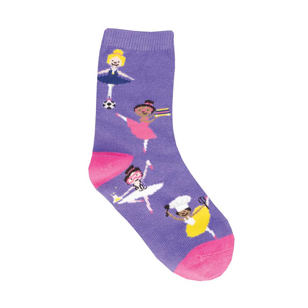 Kid's Girl Power Crew (Purple) Medium