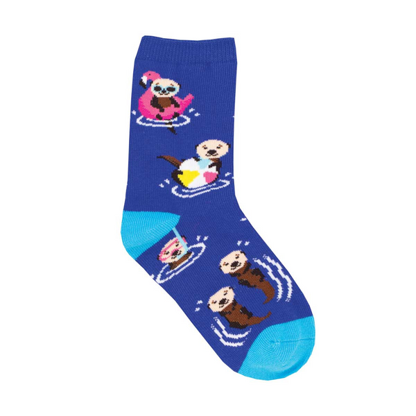 ZZNA-7/24_Kid's Just An Otter Pool Party Crew (Blue) Small