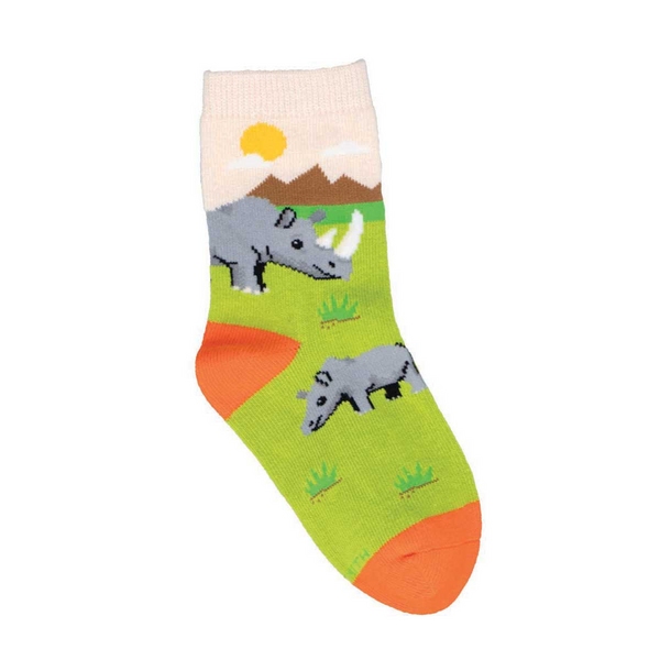 Kid's Rambunctious Rhinos Crew (Peach) Small