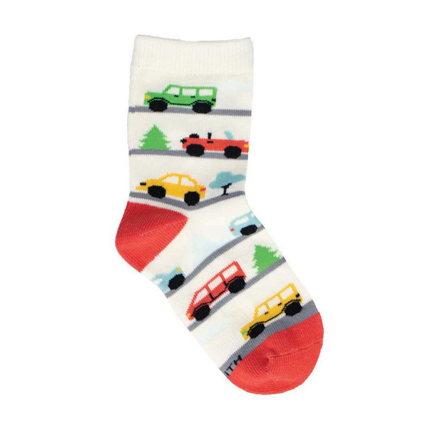 Kid's Beep, Beep, Vroom Crew (Ivory) Small