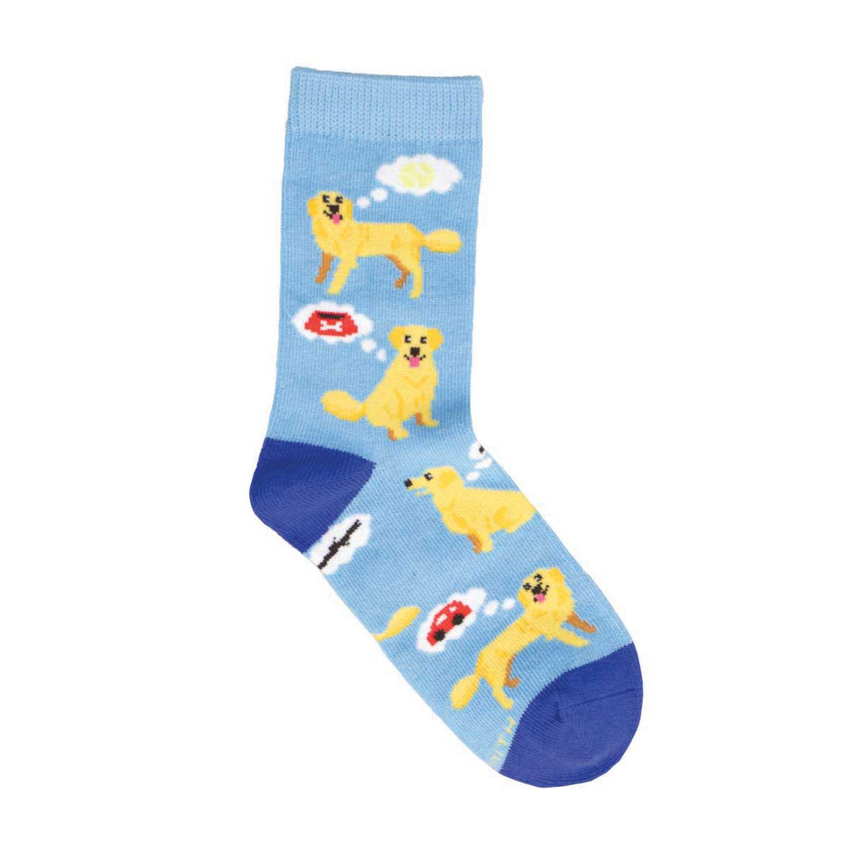 Kid's Doggy Thoughts Crew (Blue) Medium