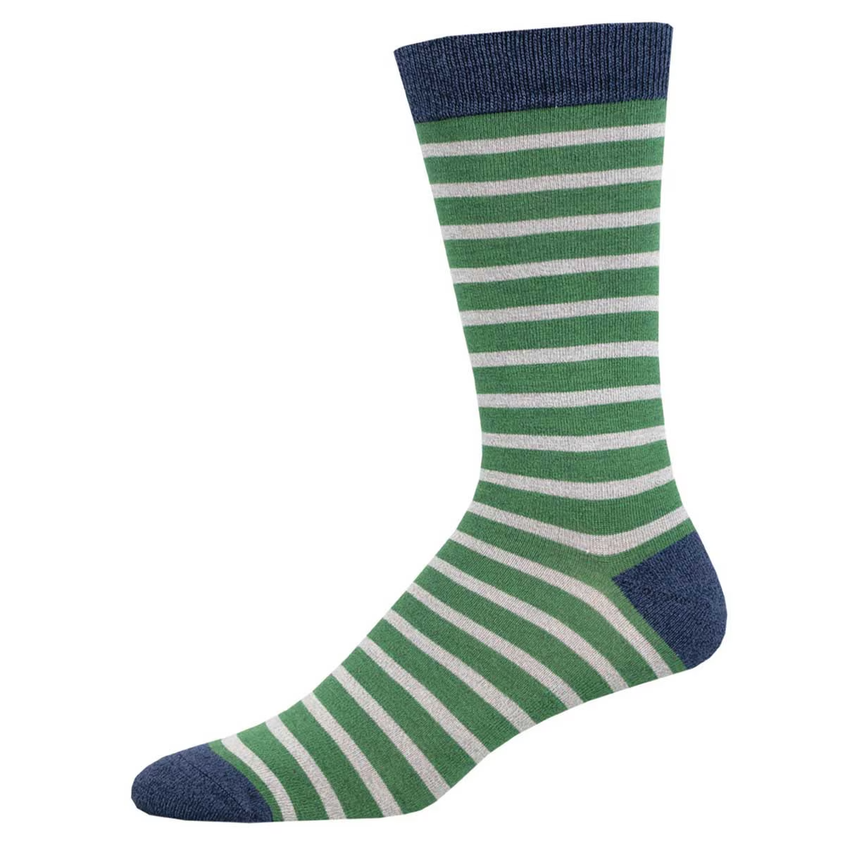 Men's Sailor Stripe Bamboo Crew (Green Gray)