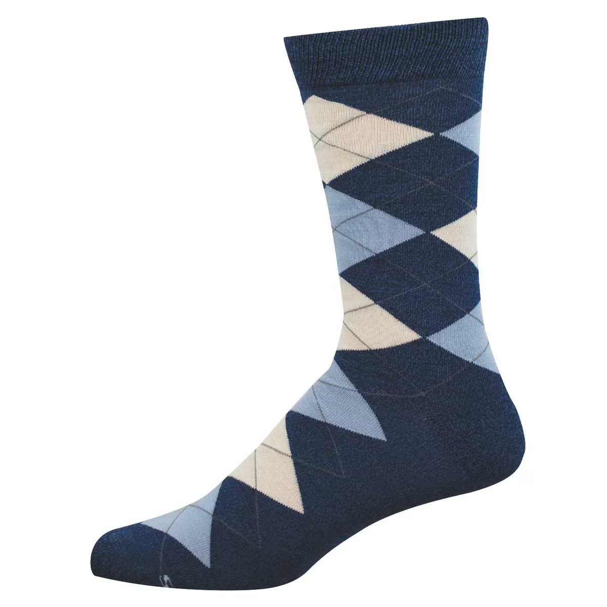 Men's Argyle Bamboo Crew (Blue)