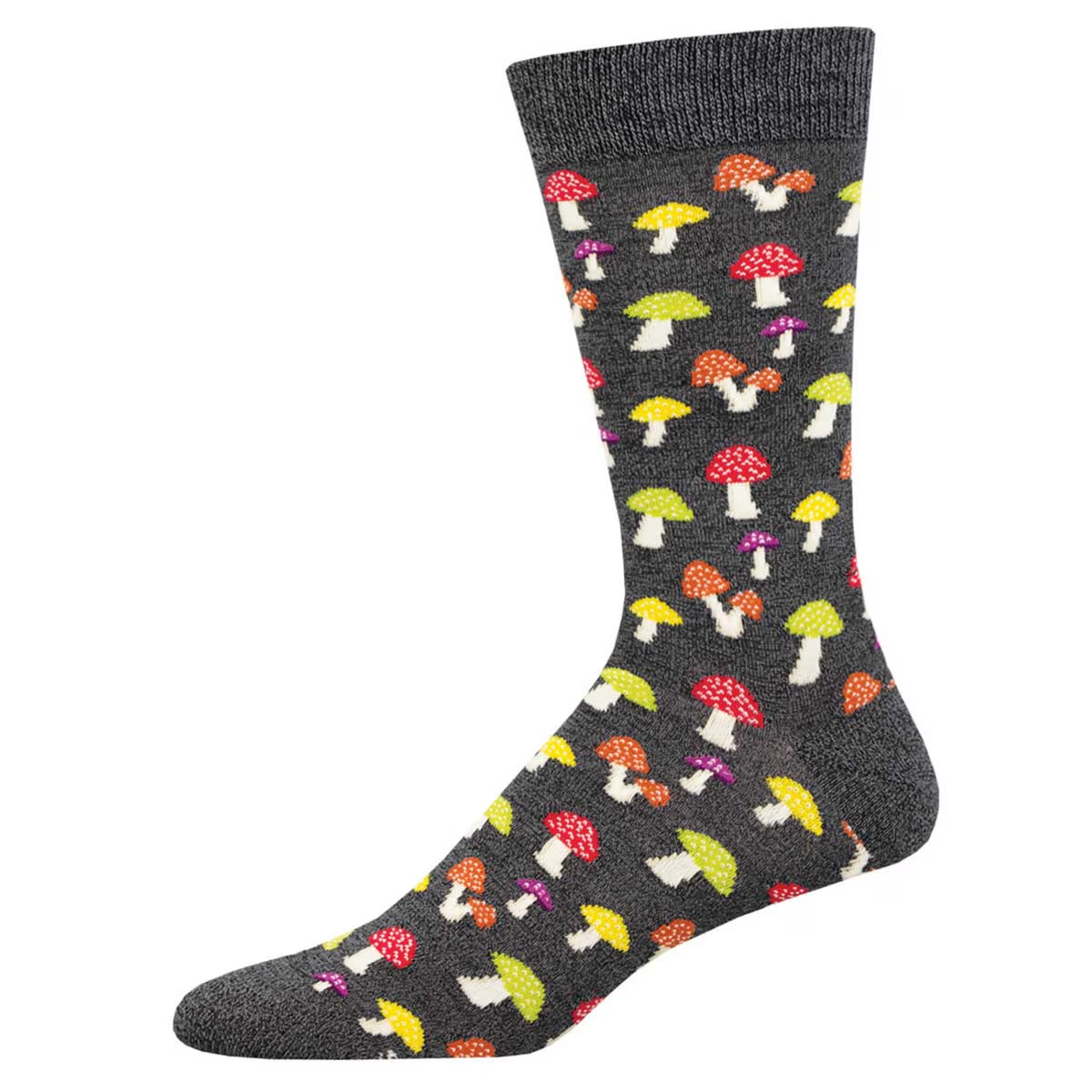 Men's Colorful Caps Bamboo Crew (Charcoal Heather)