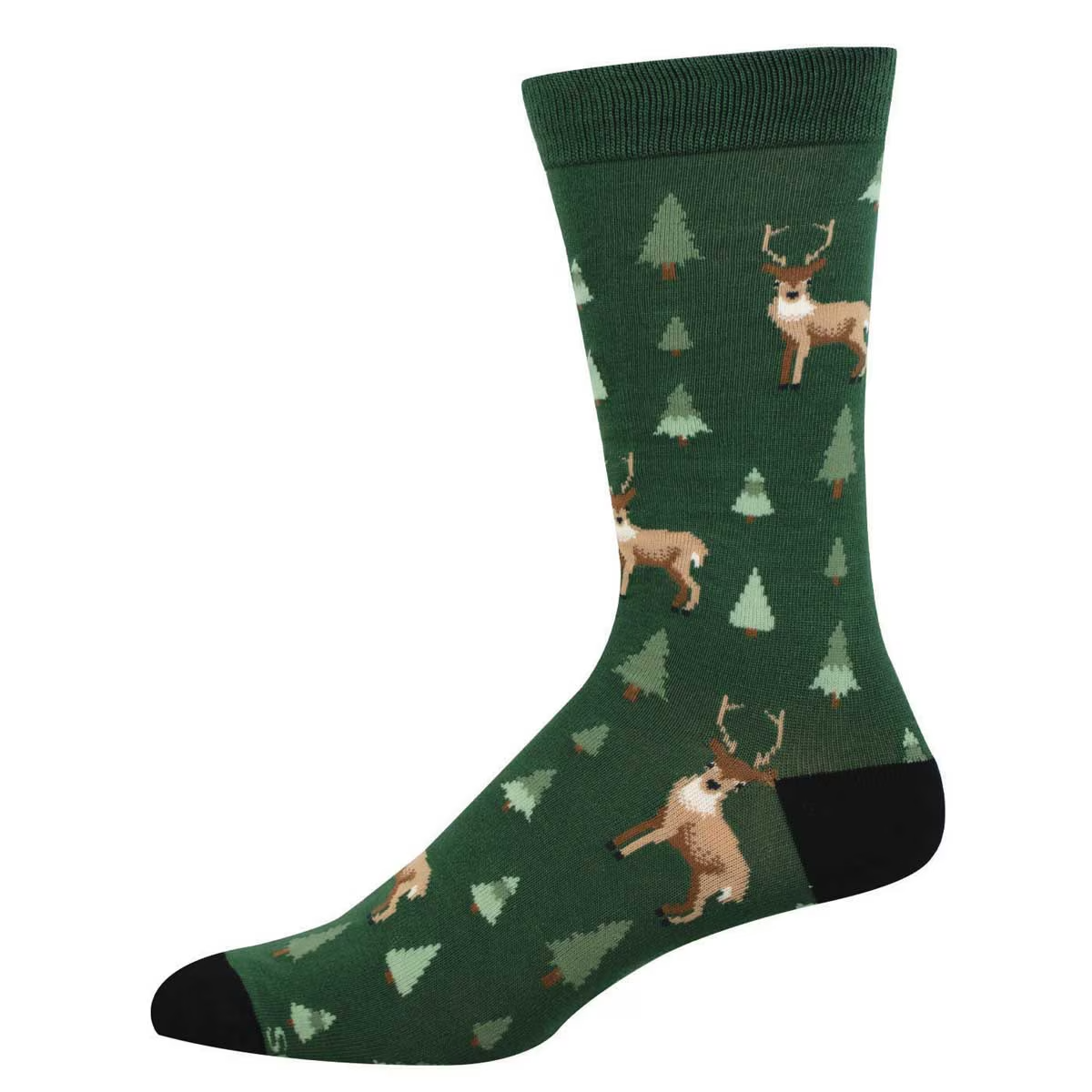 Men's Deer In The Trees Bamboo Crew (Green)