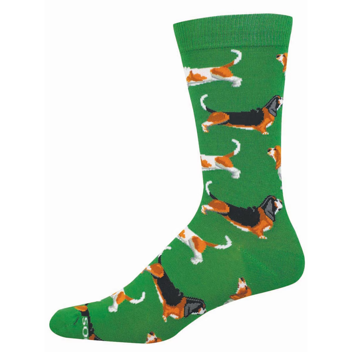 Men's Basset Hounds Bamboo Crew (Green)