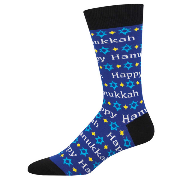 ZZNB-11/24_Men's Happy Hanukkah Crew (Blue)