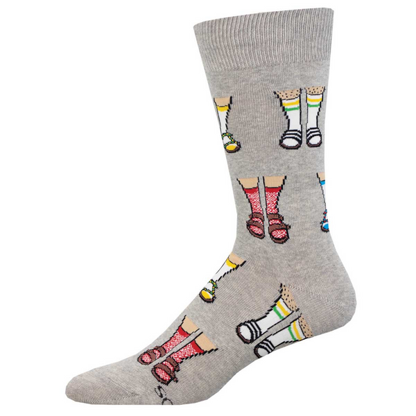 Men's Socks and Sandals Crew (Light Gray Heather)