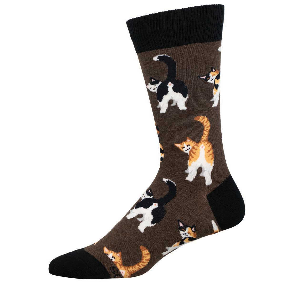 Men's Cat Butts Crew (Brown Heather)