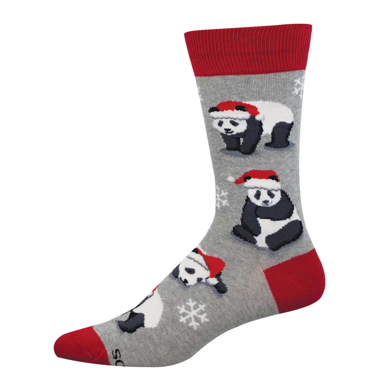 Men's Merry Panda Crew (Light Gray Heather)