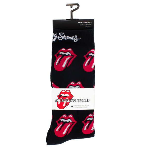 Men's "The Rolling Stones" Allover Tongues Crew (Black)