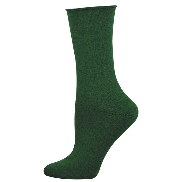 Women's Solid Bamboo Crew (Green Heather)