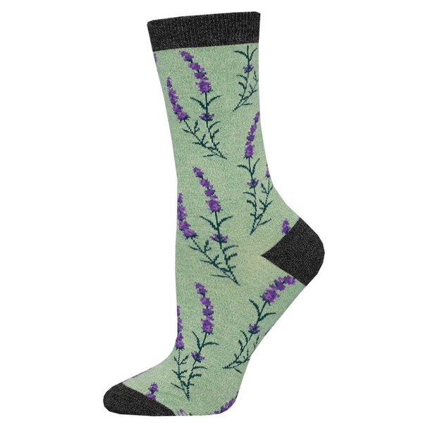 Women's Bamboo Lovely Lavender Crew (Green Heather)