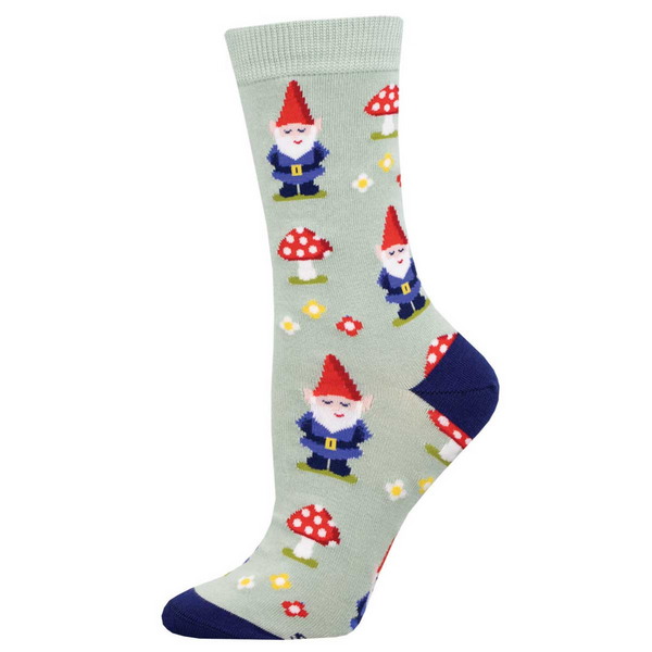 Women's Bamboo Gnome More Mushrooms Crew (Blue)