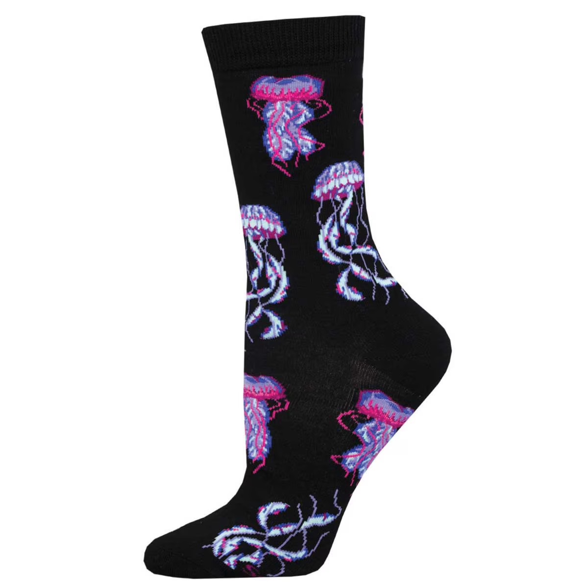 Women's Deep Sea Jellies Bamboo Crew (Black)