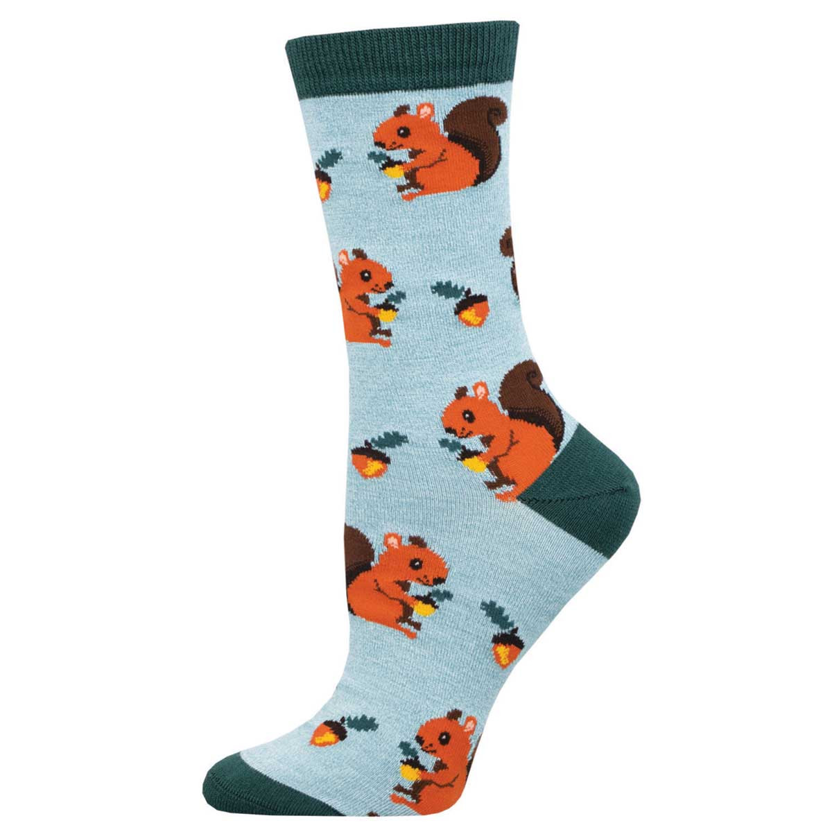 Women's Bamboo Nuts For Squirrels Crew (Blue)