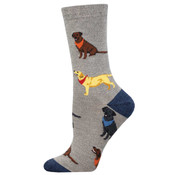 Women's Bamboo Loving Labradors Crew (Gray Heather)