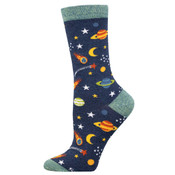 Women's Bamboo Reach For The Stars Crew (Navy Heather)