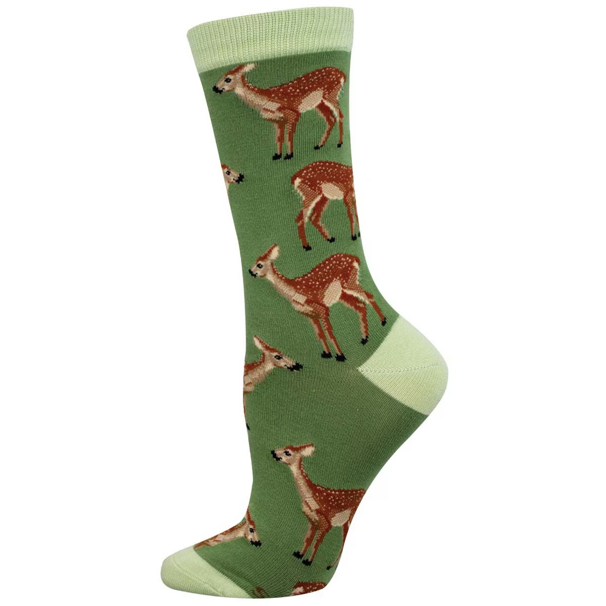 Women's Fawning Over You Bamboo Crew (Green)