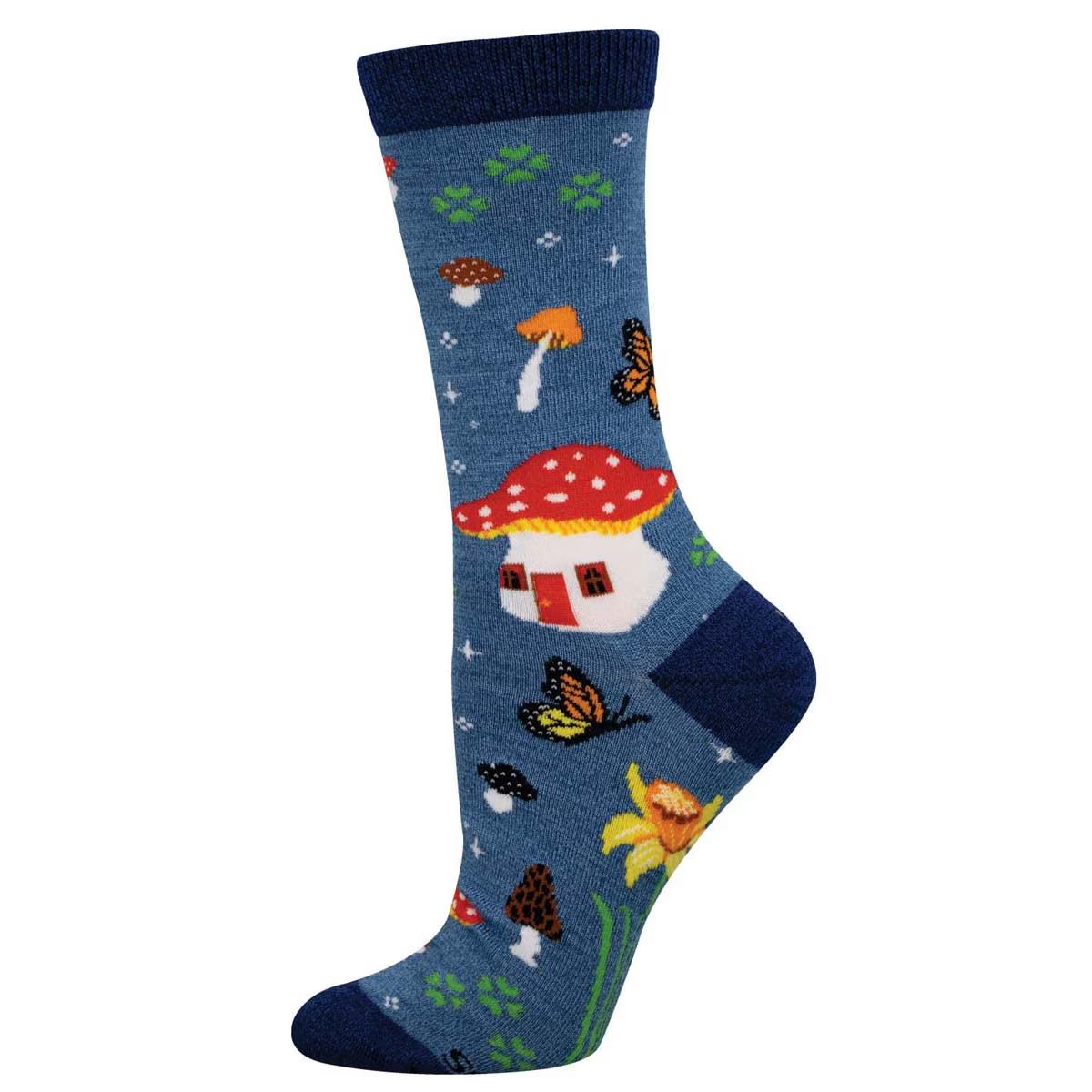 Women's Magical Forest Bamboo Crew (Blue Heather)