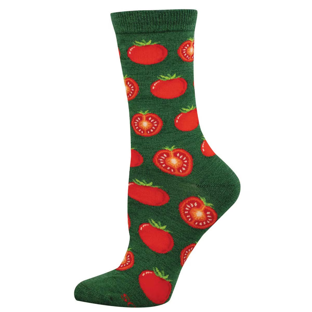 Women's Tantalizing Tomatoes Bamboo Crew (Green Heather)