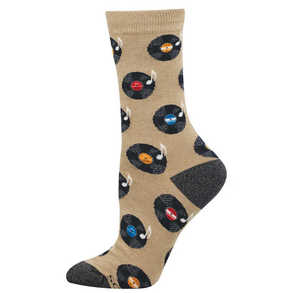 Women's Vinyl Sounds Better Bamboo Crew (Hemp Heather)