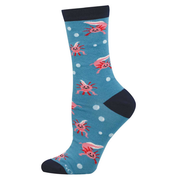 Women's A Lotta Axolotls Bamboo Crew (Blue)