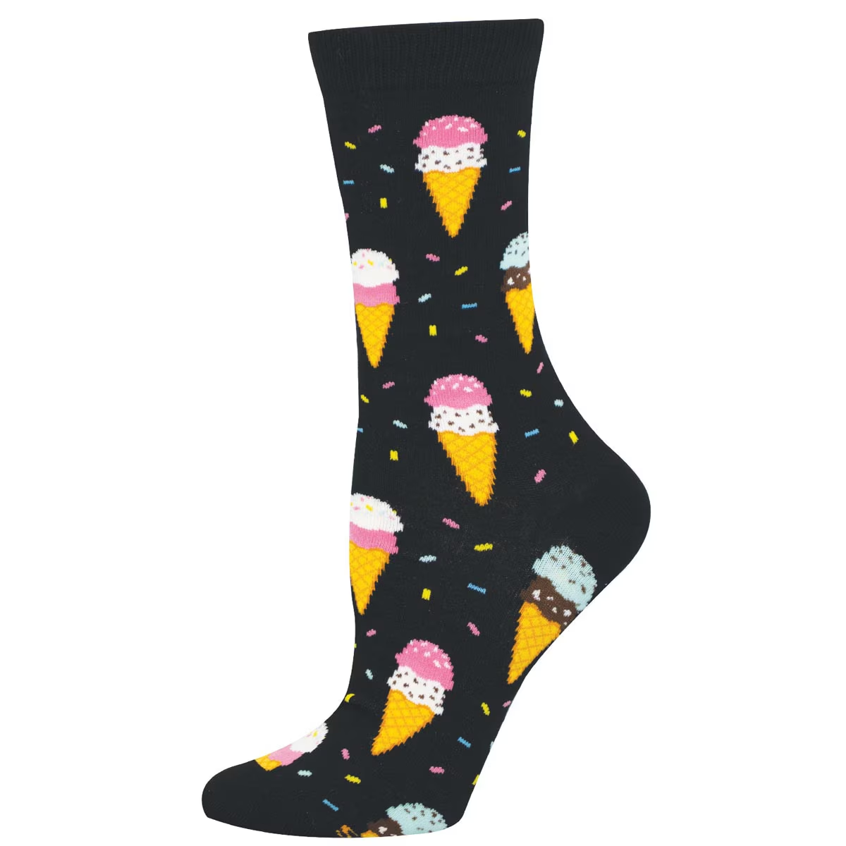 Women's Double Scoop Bamboo Crew (Black)